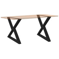 Produktbild för Matbordsben 2 st svarta 90x(72-73,3) cm stål
