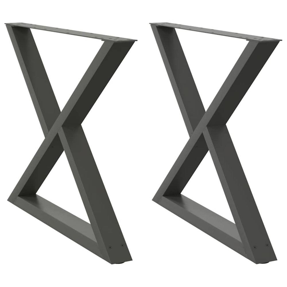 Produktbild för Matbordsben 2 st antracit 90x(72-73,3) cm stål