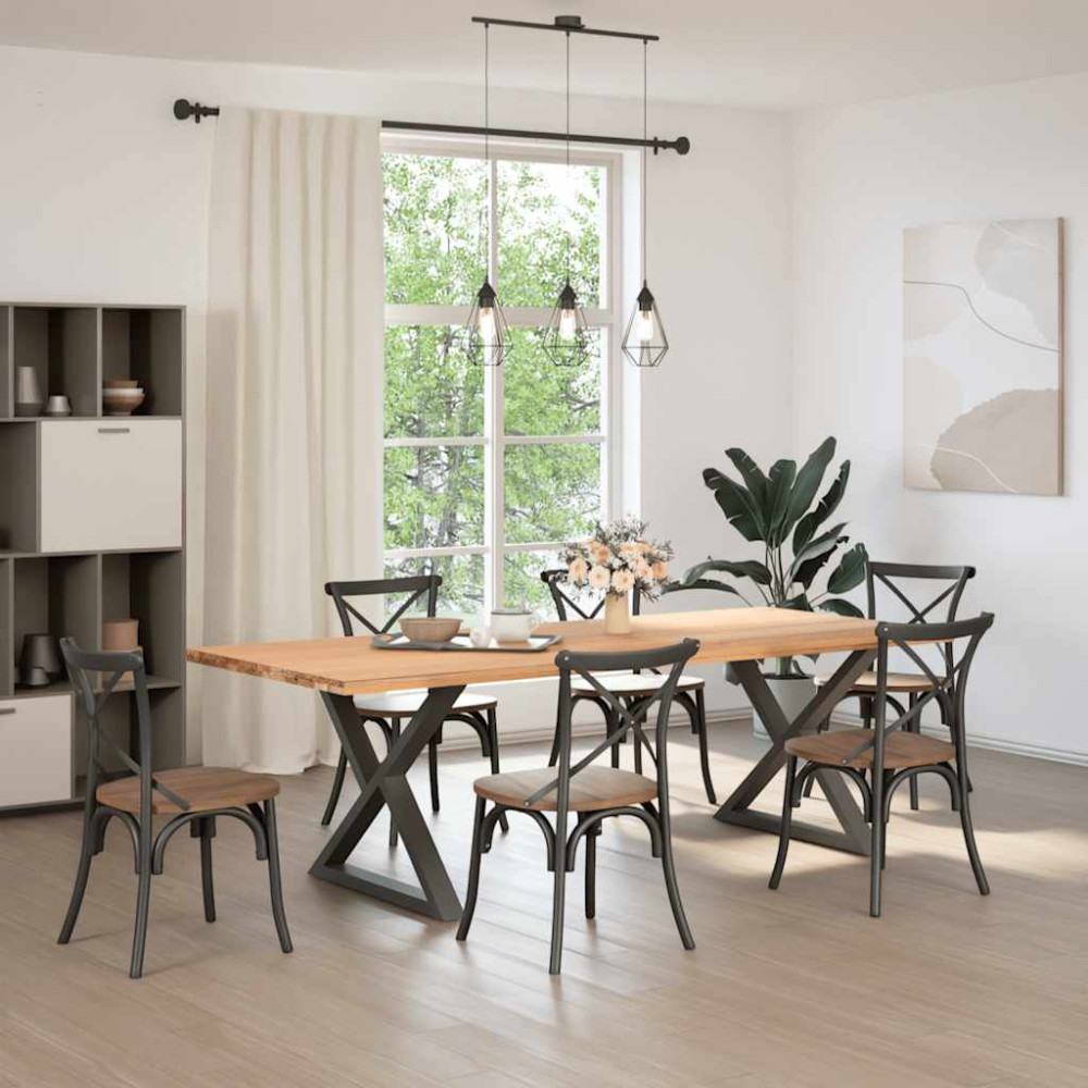 Produktbild för Matbordsben 2 st antracit 90x(72-73,3) cm stål