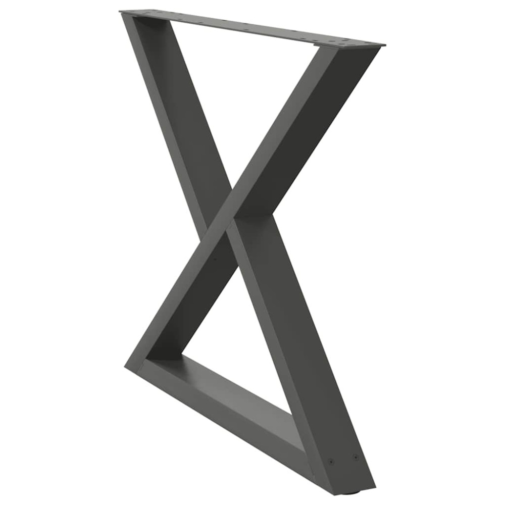 Produktbild för Matbordsben 2 st antracit 90x(72-73,3) cm stål