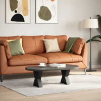 Produktbild för Soffbordsben X-formade 2 st svarta 40x(30-31) cm stål