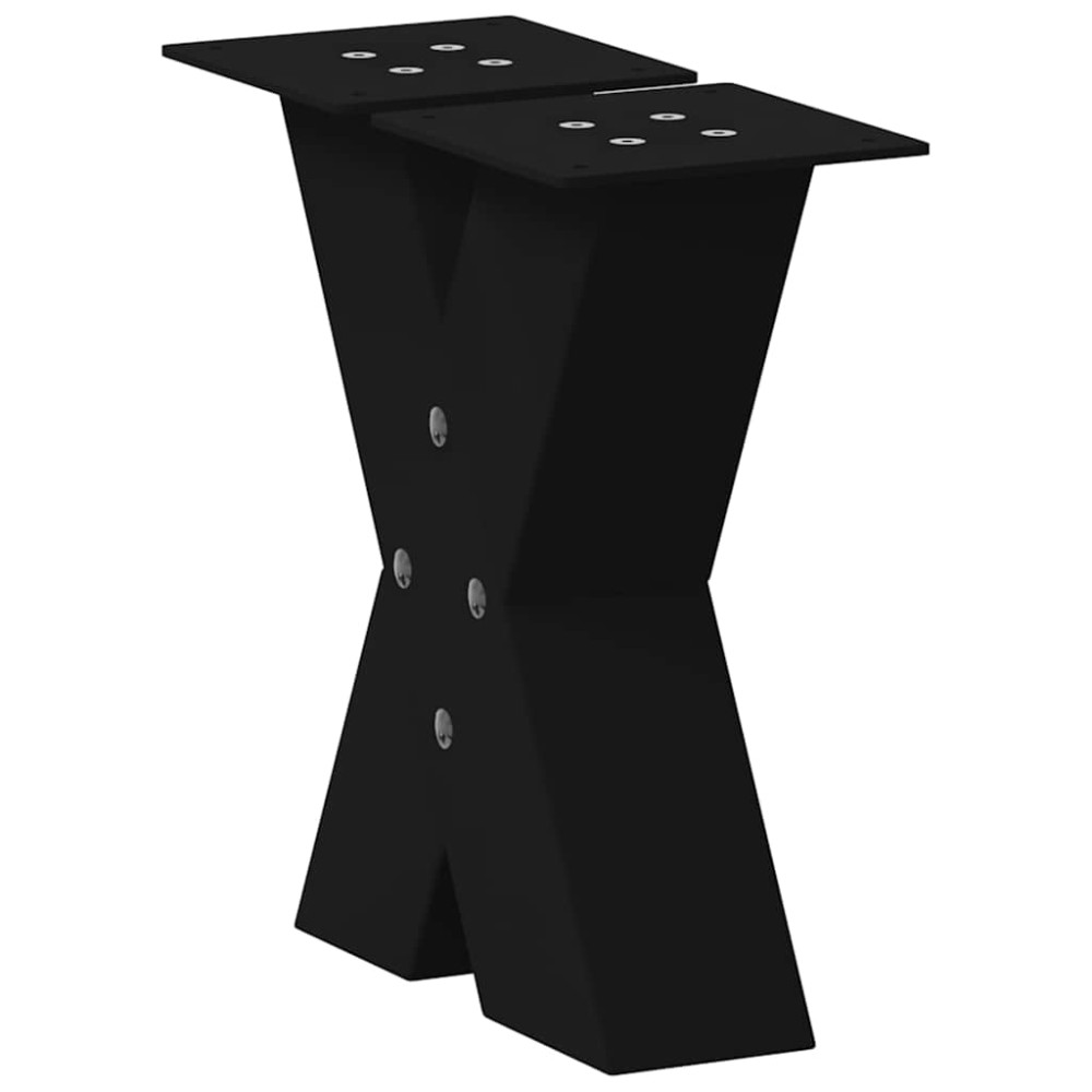 Produktbild för Soffbordsben X-formade 2 st svarta 40x(30-31) cm stål