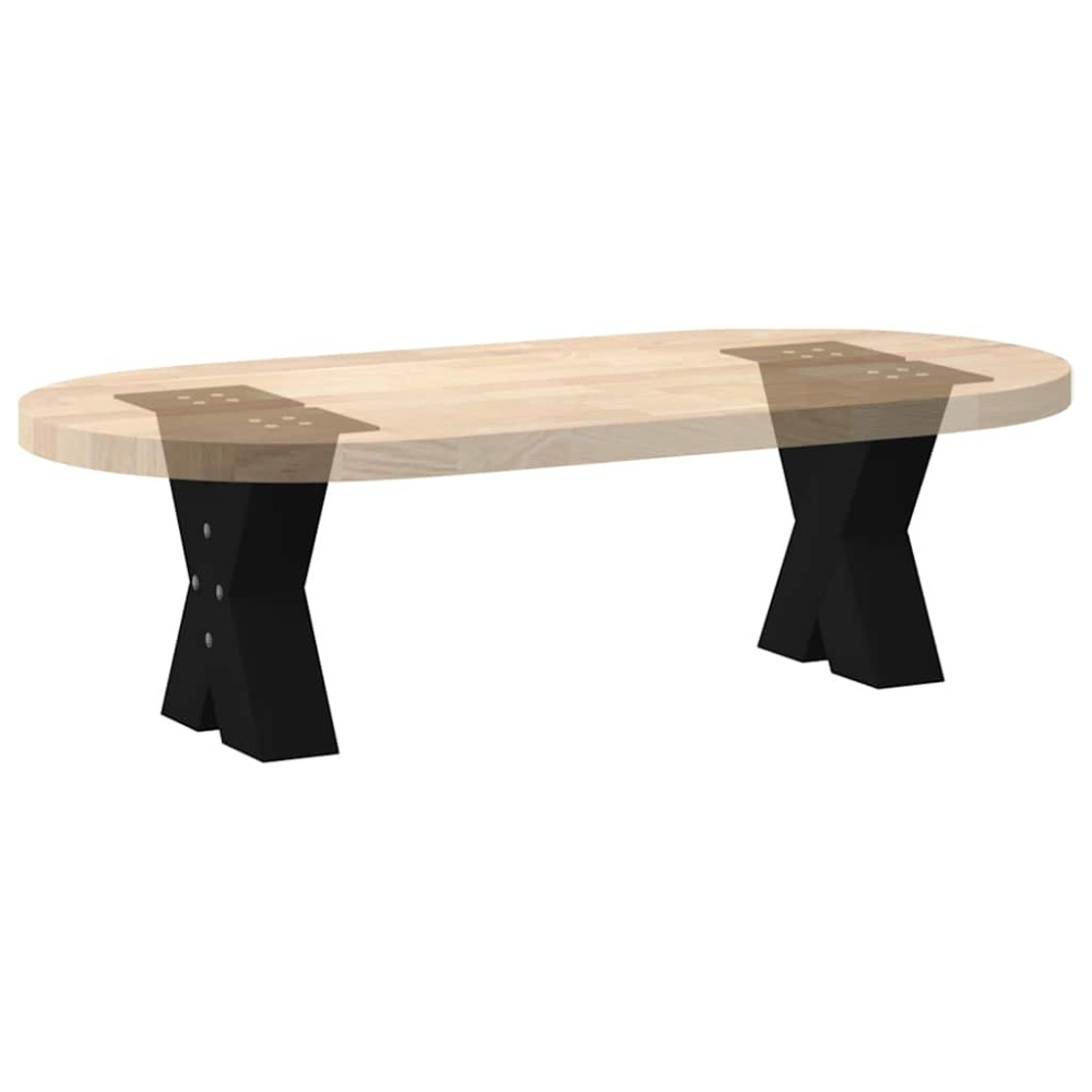 Produktbild för Soffbordsben X-formade 2 st svarta 40x(30-31) cm stål