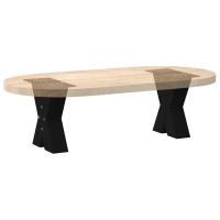 Produktbild för Soffbordsben X-formade 2 st svarta 40x(30-31) cm stål