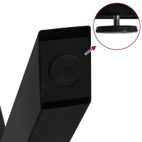 Produktbild för Soffbordsben X-formade 2 st svarta 40x(30-31) cm stål