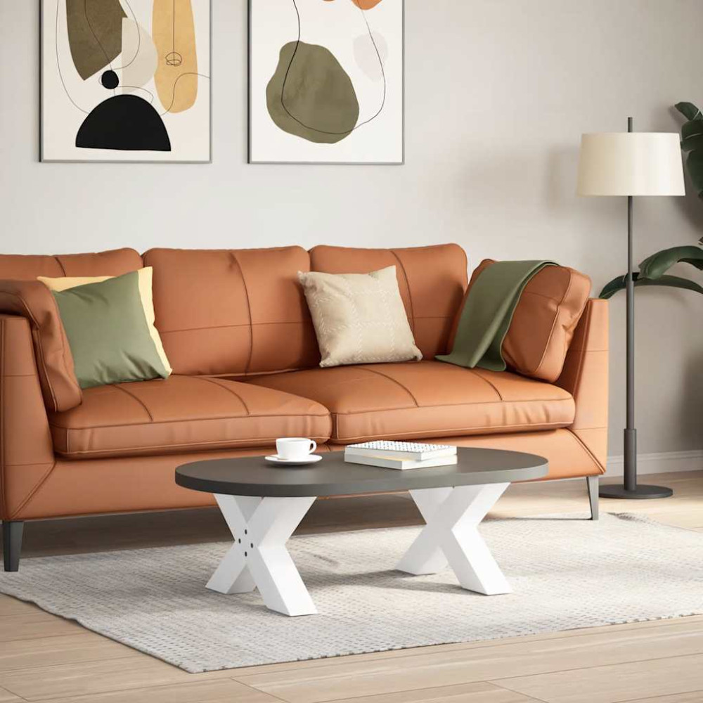 Produktbild för Soffbordsben X-formade 2 st vita 50x(30-31) cm stål