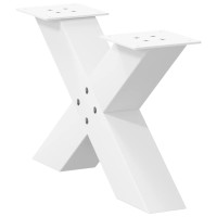 Produktbild för Soffbordsben X-formade 2 st vita 50x(30-31) cm stål