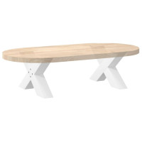 Produktbild för Soffbordsben X-formade 2 st vita 50x(30-31) cm stål