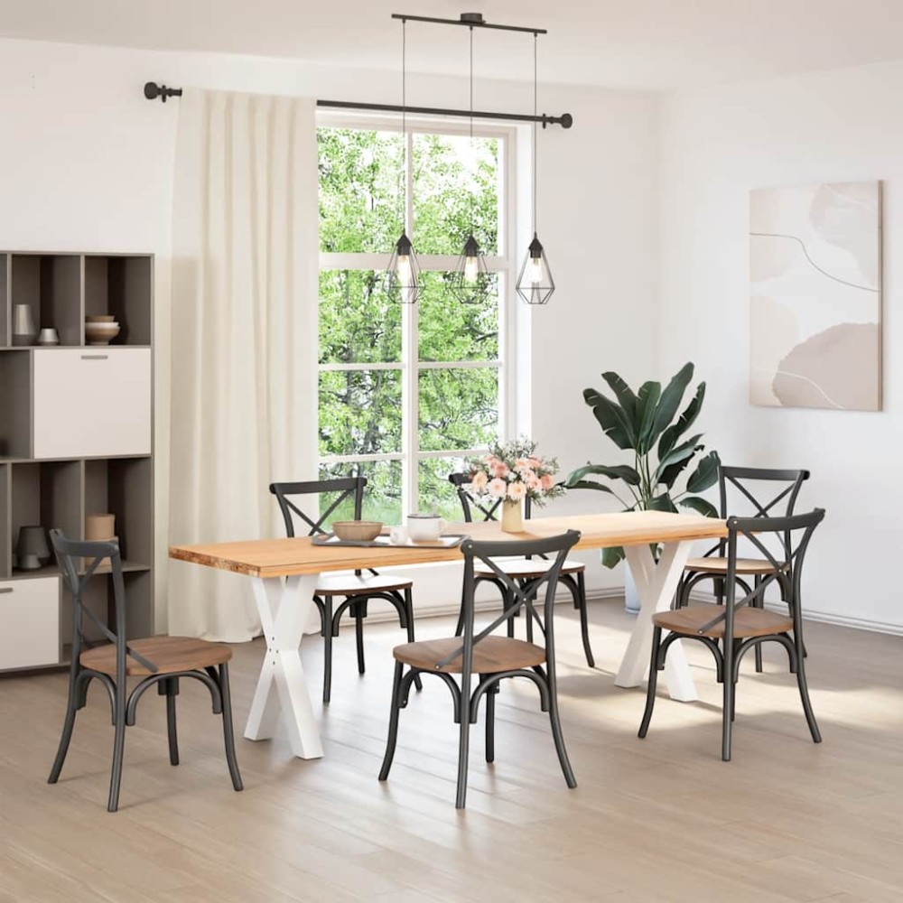 Produktbild för Matbordsben X-formade 2 st vita 50x(72-73) cm stål