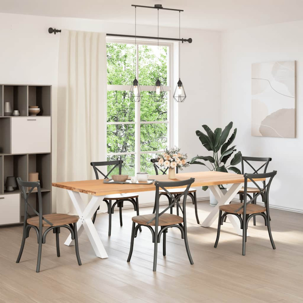 Produktbild för Matbordsben X-formade 2 st vita 90x(72-73) cm stål