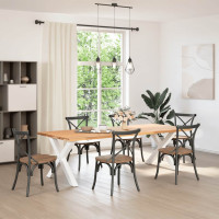 Produktbild för Matbordsben X-formade 2 st vita 90x(72-73) cm stål