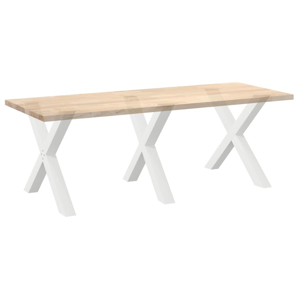 Produktbild för Matbordsben X-formade 3 st vita 90x(72-73) cm stål