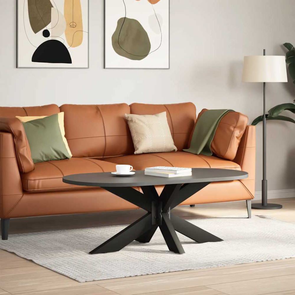 Produktbild för Soffbordsben spindelformad svart 98x58x(42-43) cm stål