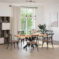 Produktbild för Matbordsben spindelformad svart 120x68x(72-73) cm stål