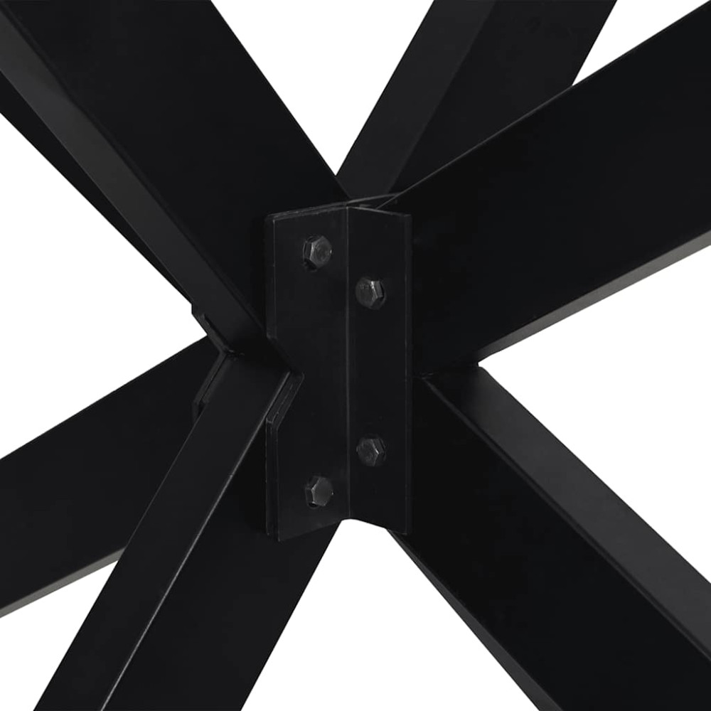 Produktbild för Matbordsben spindelformad svart 120x68x(72-73) cm stål