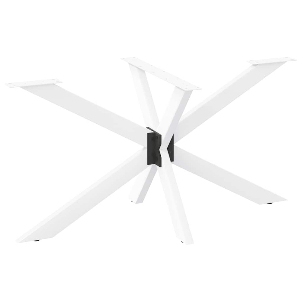 Produktbild för Matbordsben spindelformad vit 120x68x(72-73) cm stål