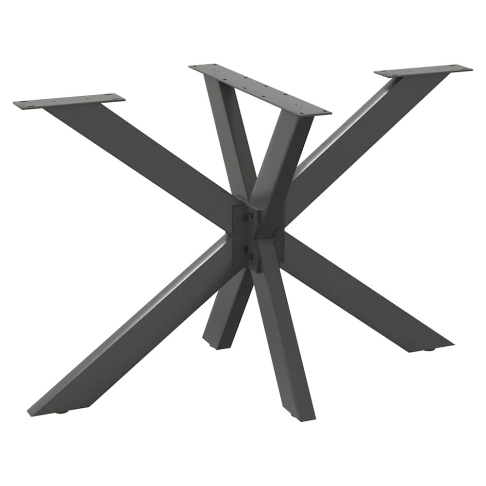 Produktbild för Matbordsben spindelformad antracit 120x68x(72-73) cm stål