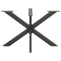 Produktbild för Matbordsben spindelformad antracit 120x68x(72-73) cm stål