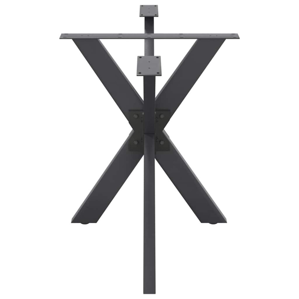 Produktbild för Matbordsben spindelformad antracit 120x68x(72-73) cm stål