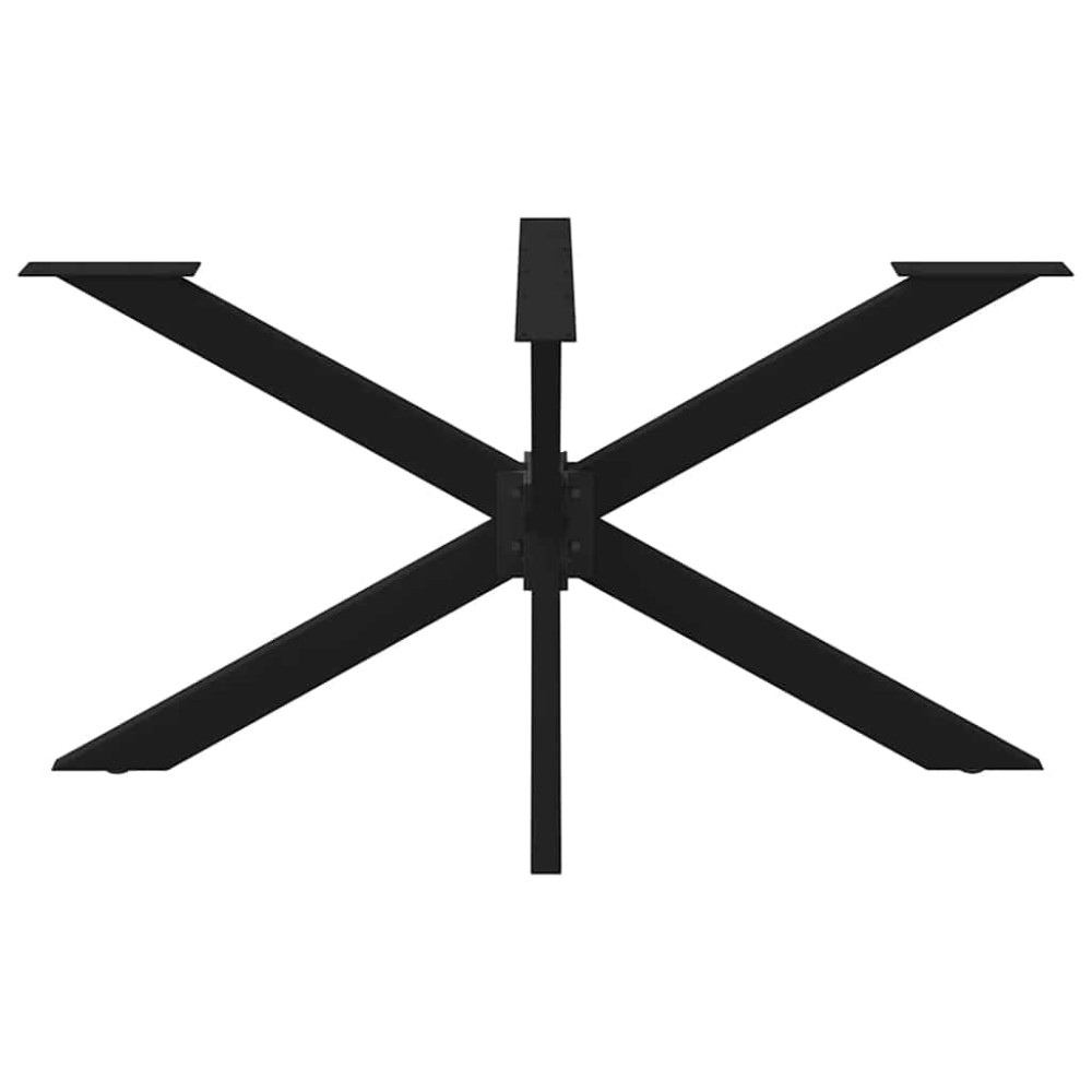 Produktbild för Matbordsben spindelformad svart 150x78x(72-73) cm stål