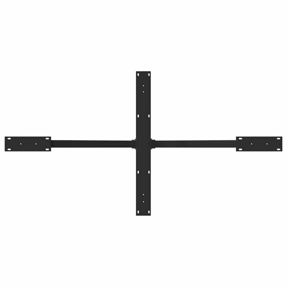 Produktbild för Matbordsben spindelformad svart 150x78x(72-73) cm stål