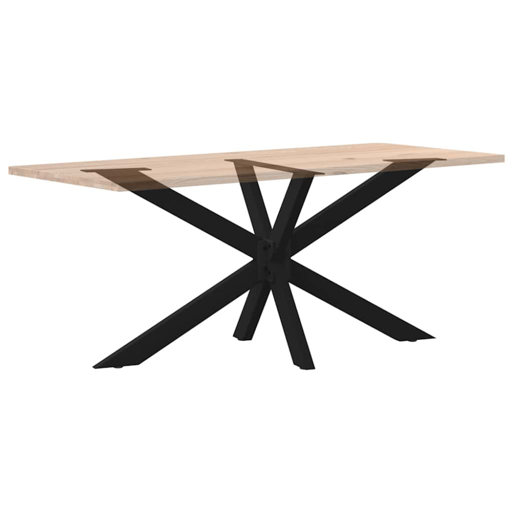 Produktbild för Matbordsben spindelformad svart 150x78x(72-73) cm stål
