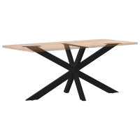 Produktbild för Matbordsben spindelformad svart 150x78x(72-73) cm stål