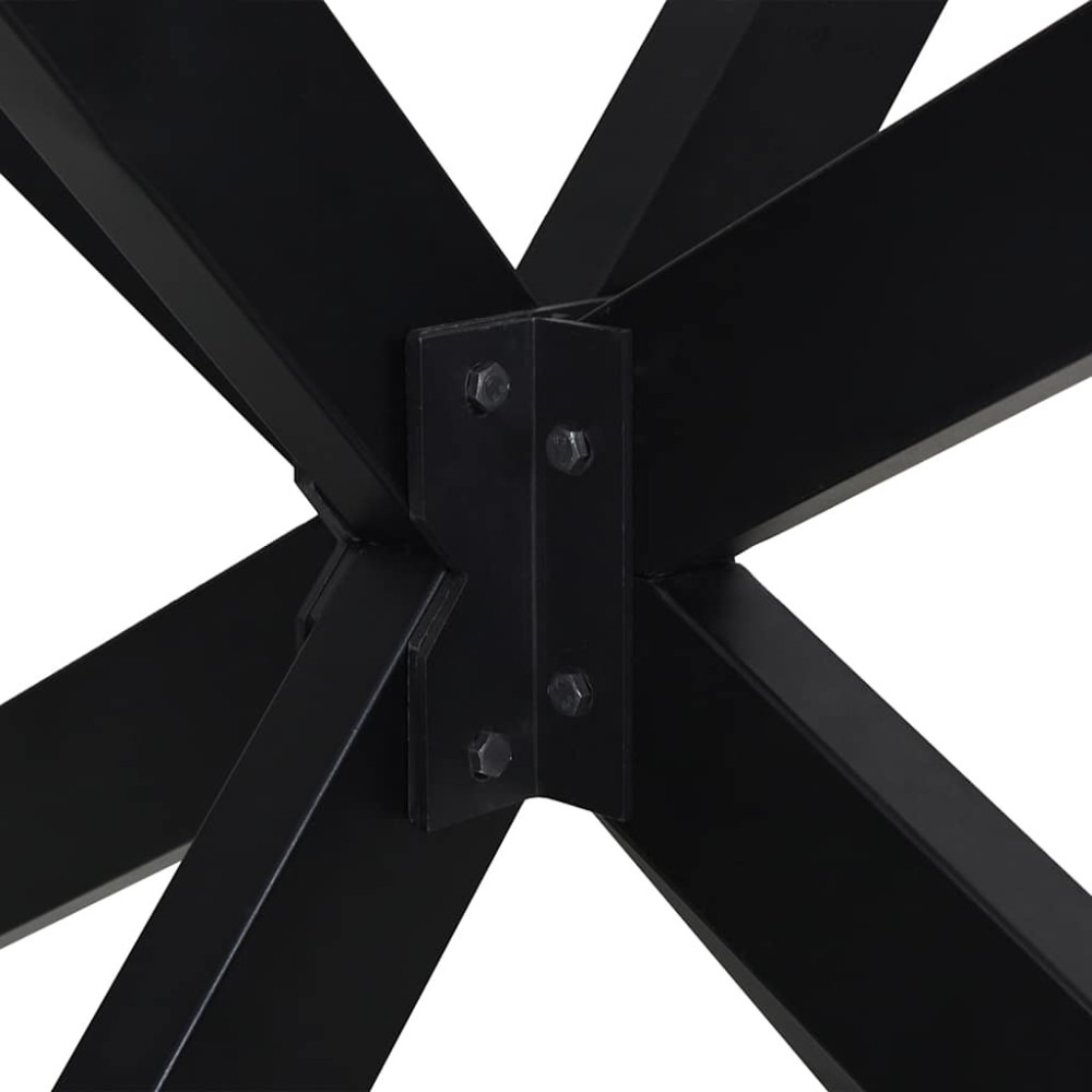 Produktbild för Matbordsben spindelformad svart 150x78x(72-73) cm stål