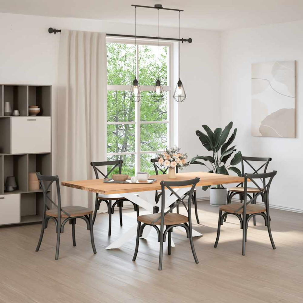 Produktbild för Matbordsben spindelformad vit 150x78x(72-73) cm stål