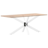 Produktbild för Matbordsben spindelformad vit 150x78x(72-73) cm stål