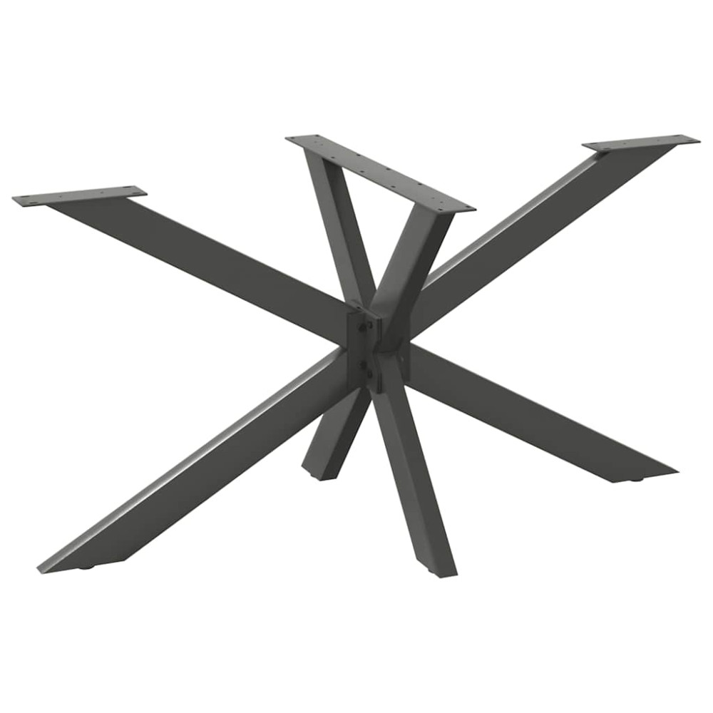 Produktbild för Matbordsben spindelformad antracit 150x78x(72-73) cm stål