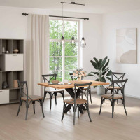 Produktbild för Matbordsben spindelformad svart 85x85x(72-73) cm stål