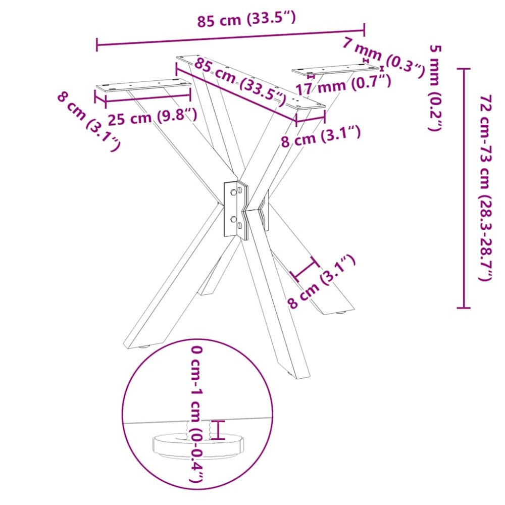 Produktbild för Matbordsben spindelformad vit 85x85x(72-73) cm stål