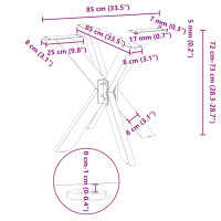 Produktbild för Matbordsben spindelformad vit 85x85x(72-73) cm stål