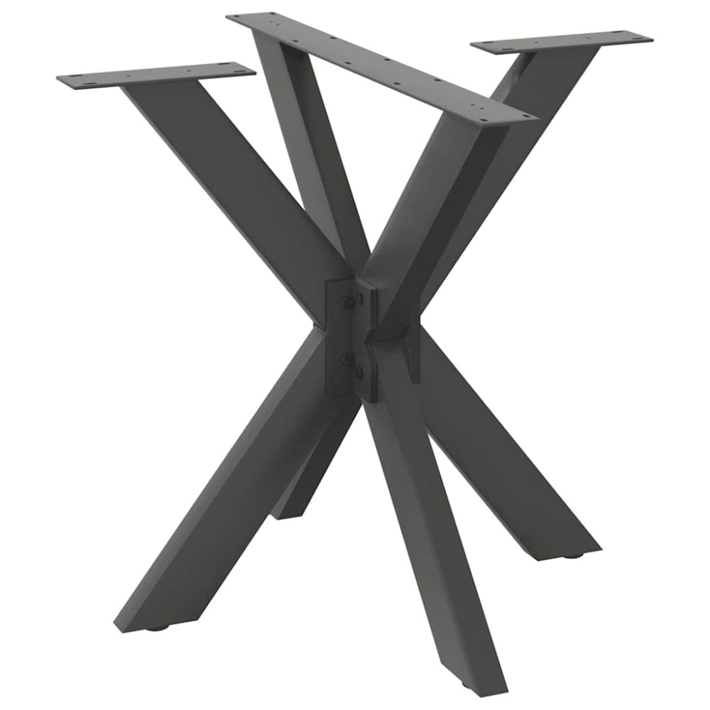 Produktbild för Matbordsben spindelformad antracit 85x85x(72-73) cm stål