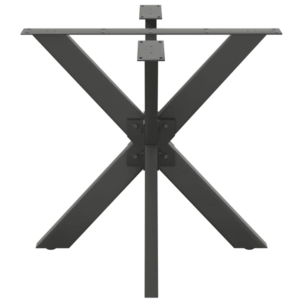 Produktbild för Matbordsben spindelformad antracit 85x85x(72-73) cm stål