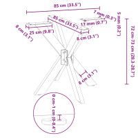 Produktbild för Matbordsben spindelformad antracit 85x85x(72-73) cm stål