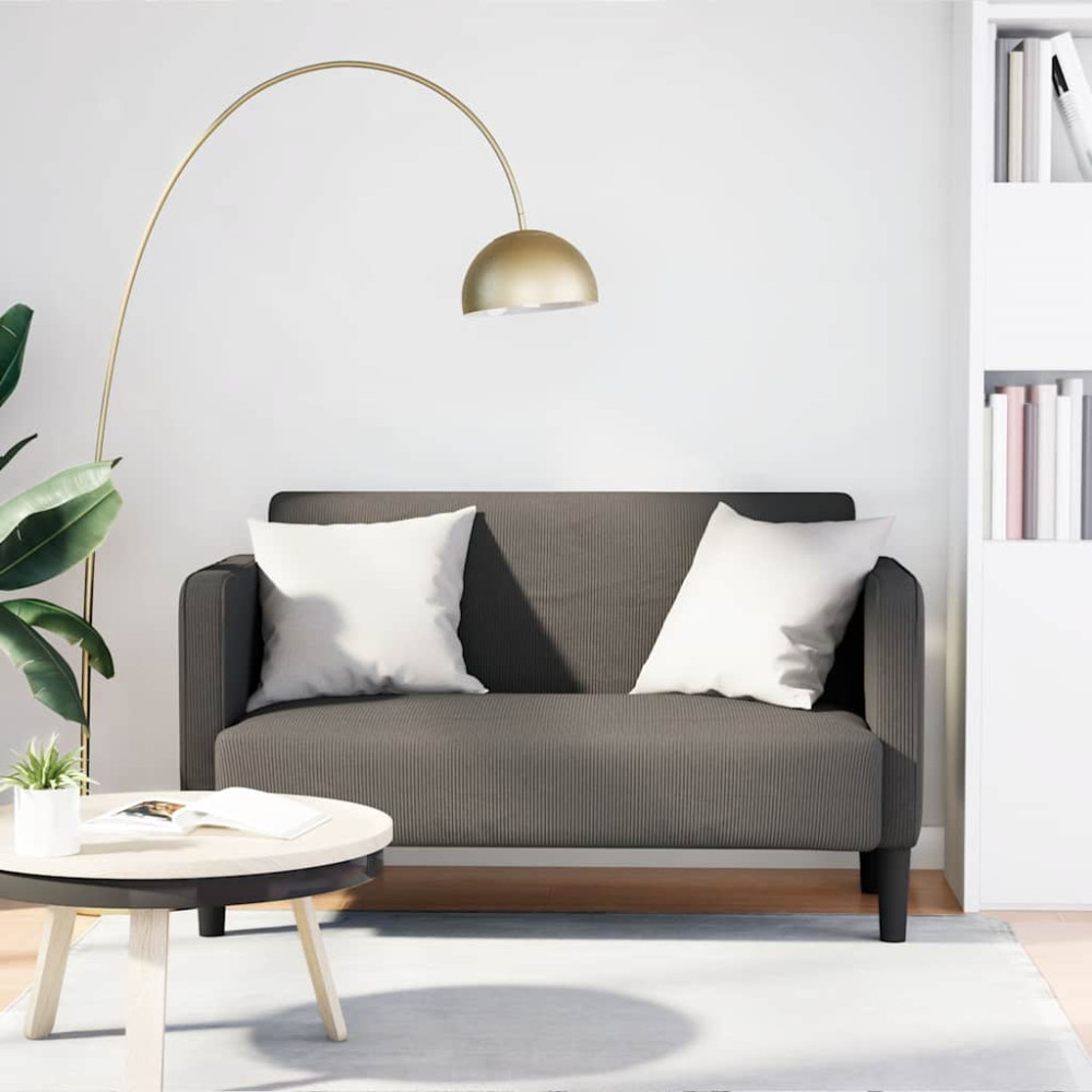 Produktbild för Loveseat soffa ljusgrå 109 cm manchestertyg