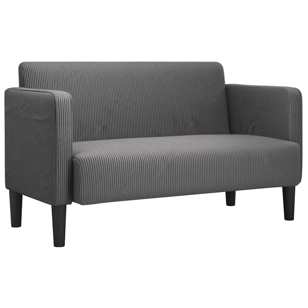 Produktbild för Loveseat soffa mörkgrå 109 cm manchestertyg