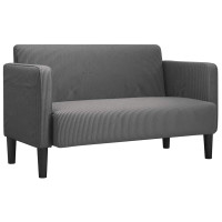 Produktbild för Loveseat soffa mörkgrå 109 cm manchestertyg