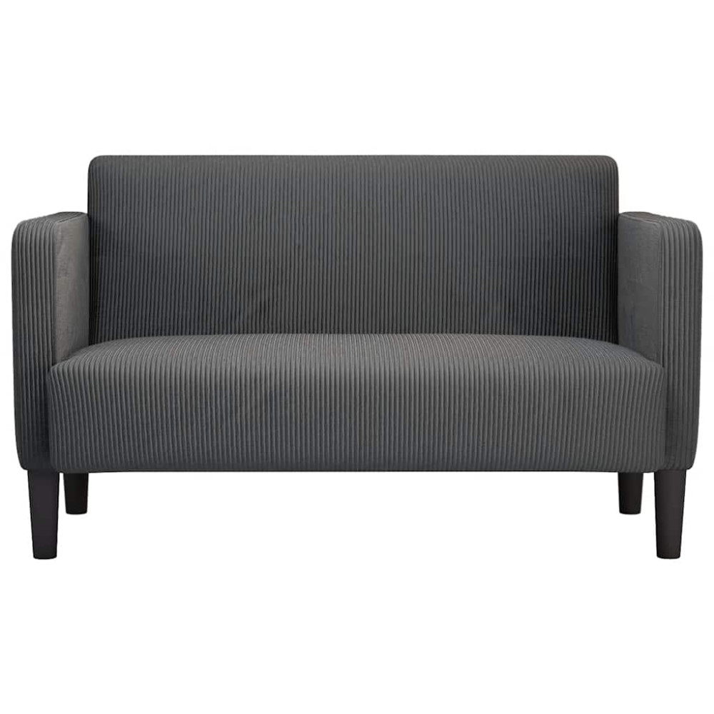Produktbild för Loveseat soffa mörkgrå 109 cm manchestertyg