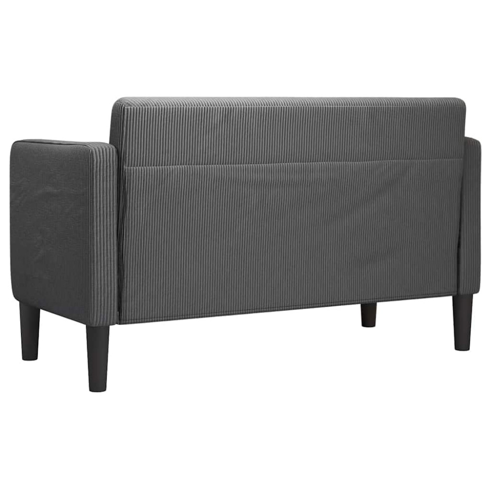 Produktbild för Loveseat soffa mörkgrå 109 cm manchestertyg