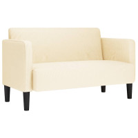 Produktbild för Loveseat soffa cremefärgad 109 cm manchestertyg