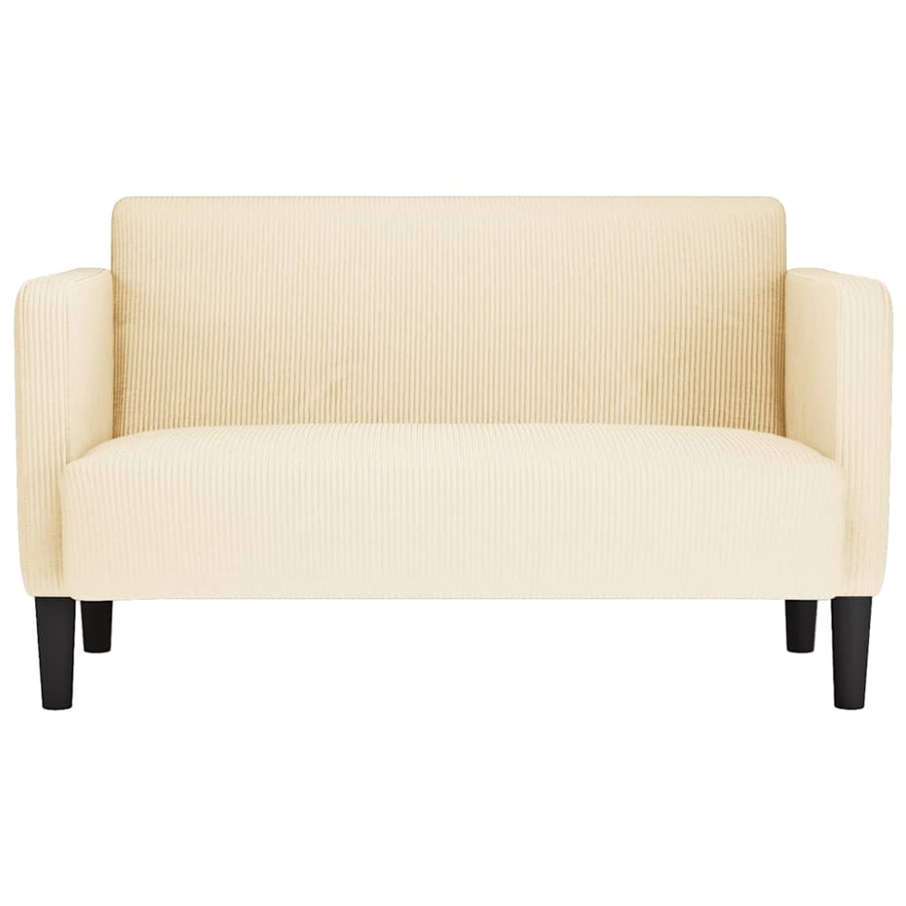Produktbild för Loveseat soffa cremefärgad 109 cm manchestertyg