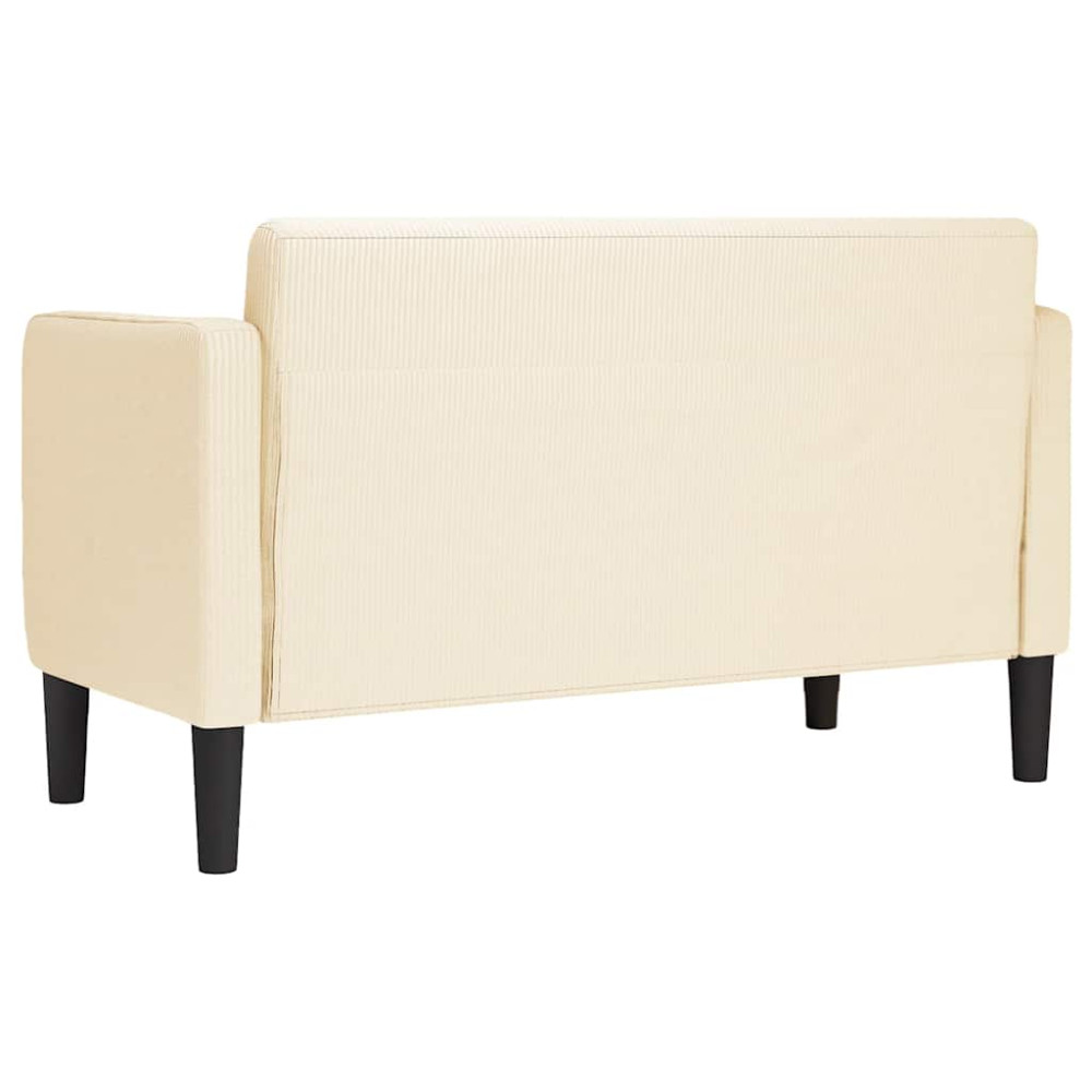 Produktbild för Loveseat soffa cremefärgad 109 cm manchestertyg