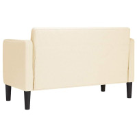 Produktbild för Loveseat soffa cremefärgad 109 cm manchestertyg