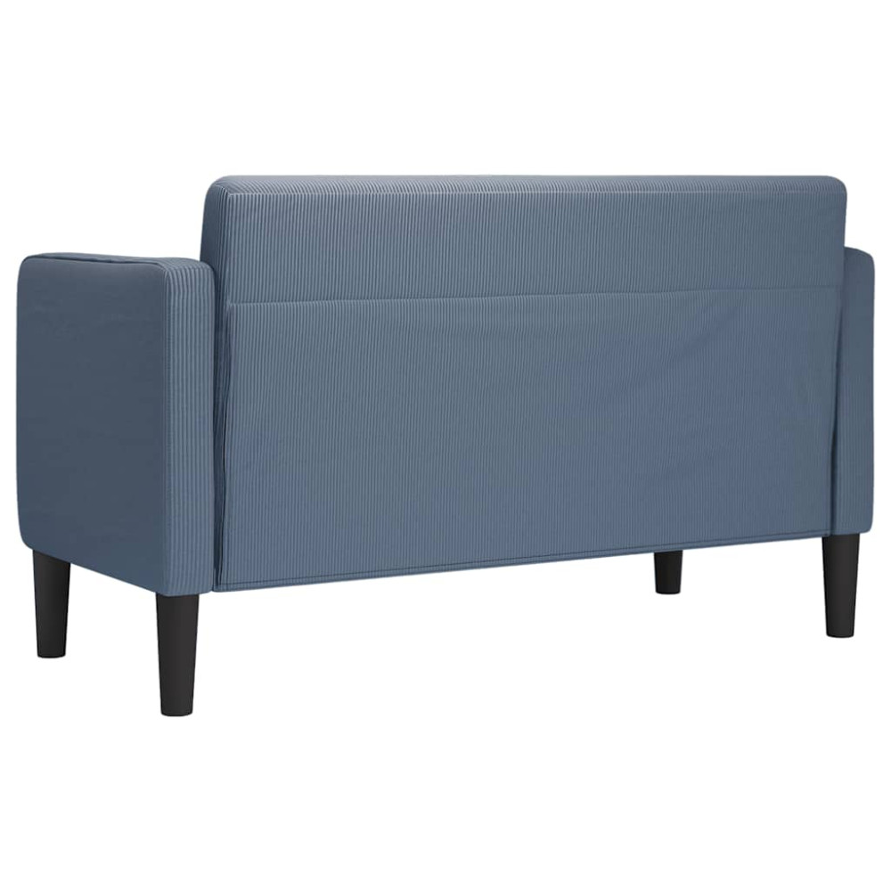 Produktbild för Loveseat soffa blå 109 cm manchestertyg