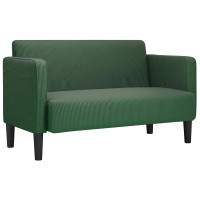 Produktbild för Loveseat soffa mörkgrön 109 cm manchestertyg