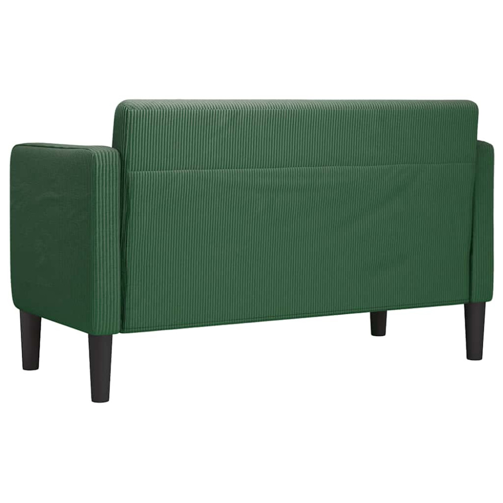 Produktbild för Loveseat soffa mörkgrön 109 cm manchestertyg