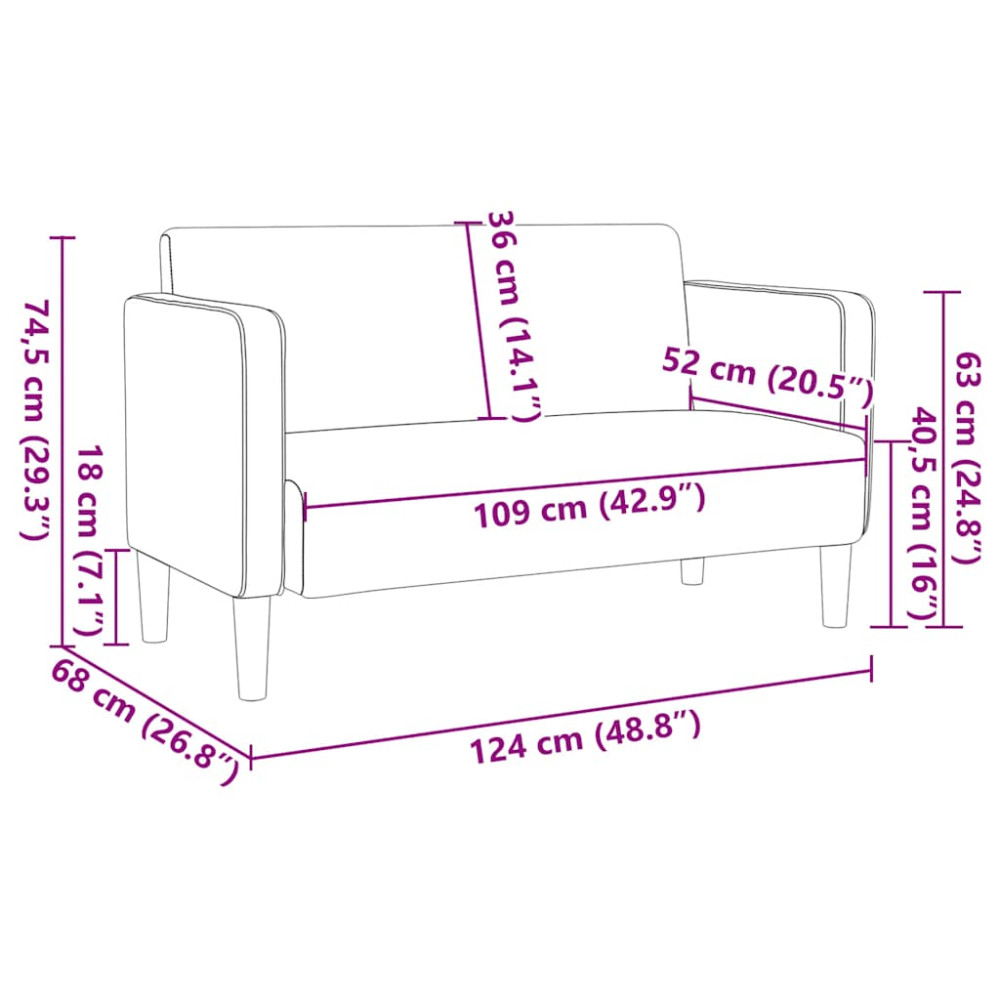 Produktbild för Loveseat soffa mörkgrön 109 cm manchestertyg